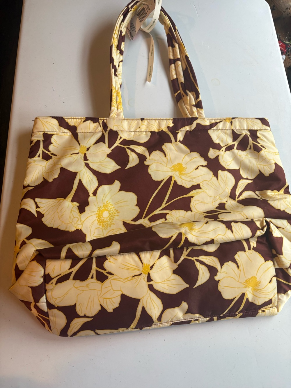 Vera Bradley Tote Bag – Brown & Yellow Floral, NWT - Picture 5 of 7